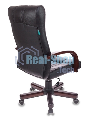 Кресло Бюрократ KB-10/WALNUT черный, экокожа