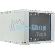 Шкаф настенный ЦМО ШРН-Э-9.650 9U 600x650мм пер.дв.стекл несъемные бок.пан. серый