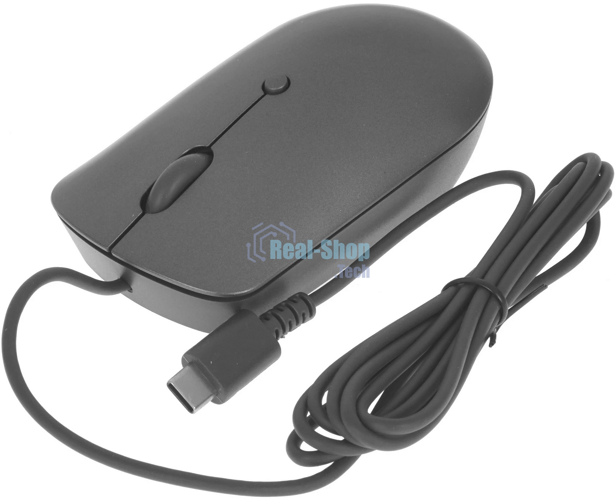 Мышь проводная Lenovo 540 темно-серый, 2400 dpi, USB-C, кнопки - 4