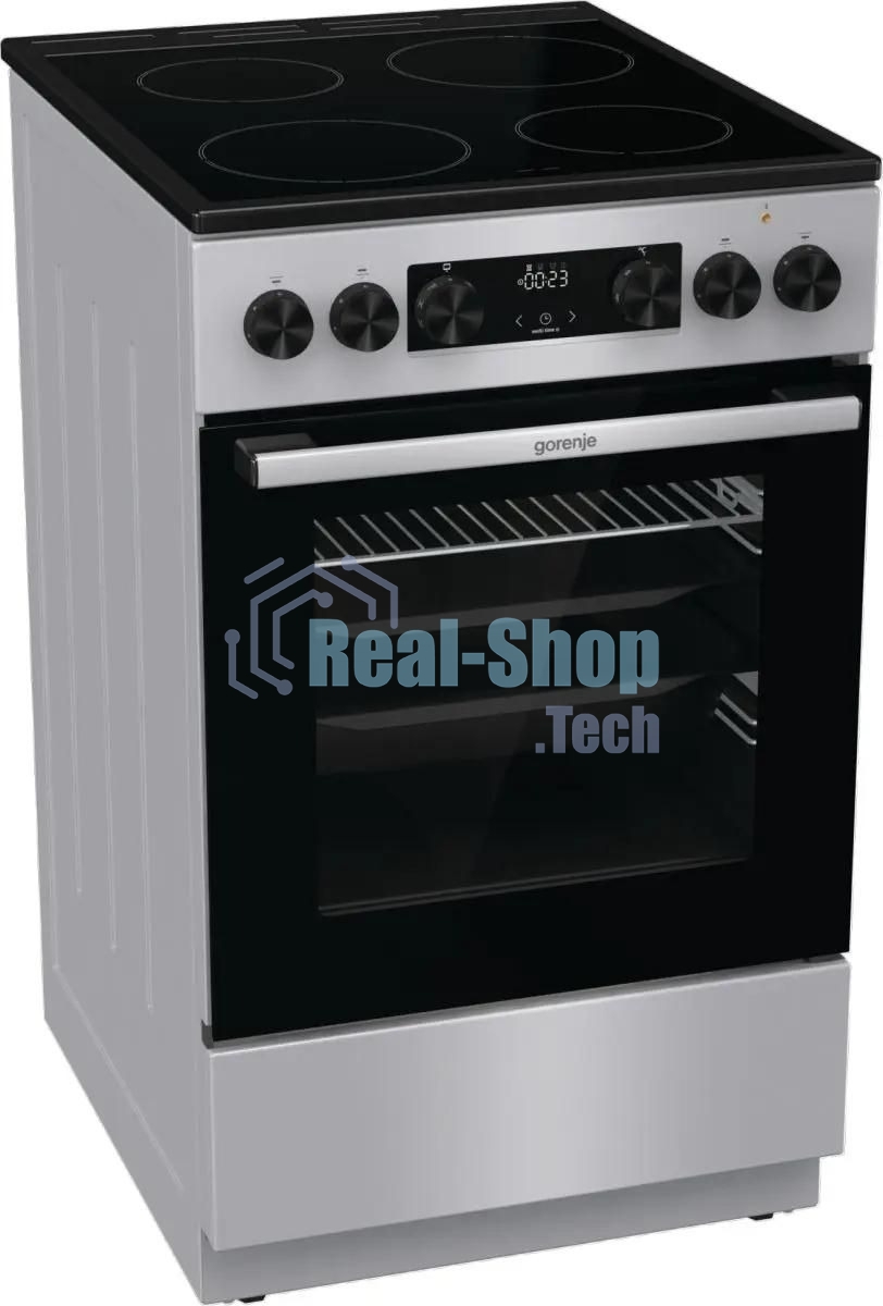 Плита электрическая Gorenje GEC5C41SG серый, конфорок 4 электрических, духовка 70 л, 50 см x 85 см x 59.4 см (без крышки)
