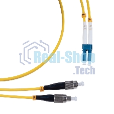 Патч-корд оптический Cabeus Tight Buffer FOP(d)-9-LC-FC-7m Duplex LC/FC, OS2 9/125, LSZH, 7м, Ø 3мм, чёрный хвостовик, цвет: жёлтый