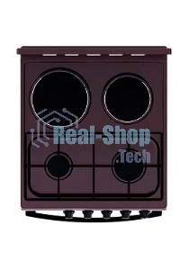 Плита комбинированная Flama RK 2201 B коричневый, конфорок 4 шт, духовка 50 л, 50 см x 85 см x 60 см