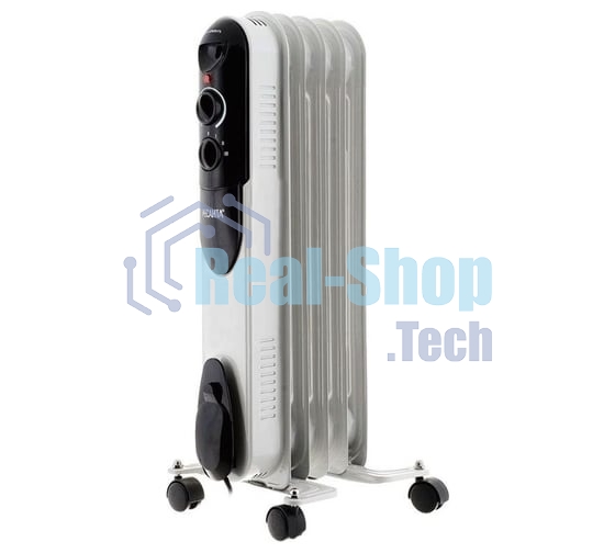 Обогреватель масляный Ресанта ОМПТ- 5Н (5 секций), белый, 1000 Вт, 10 м2, термостат 67/3/2