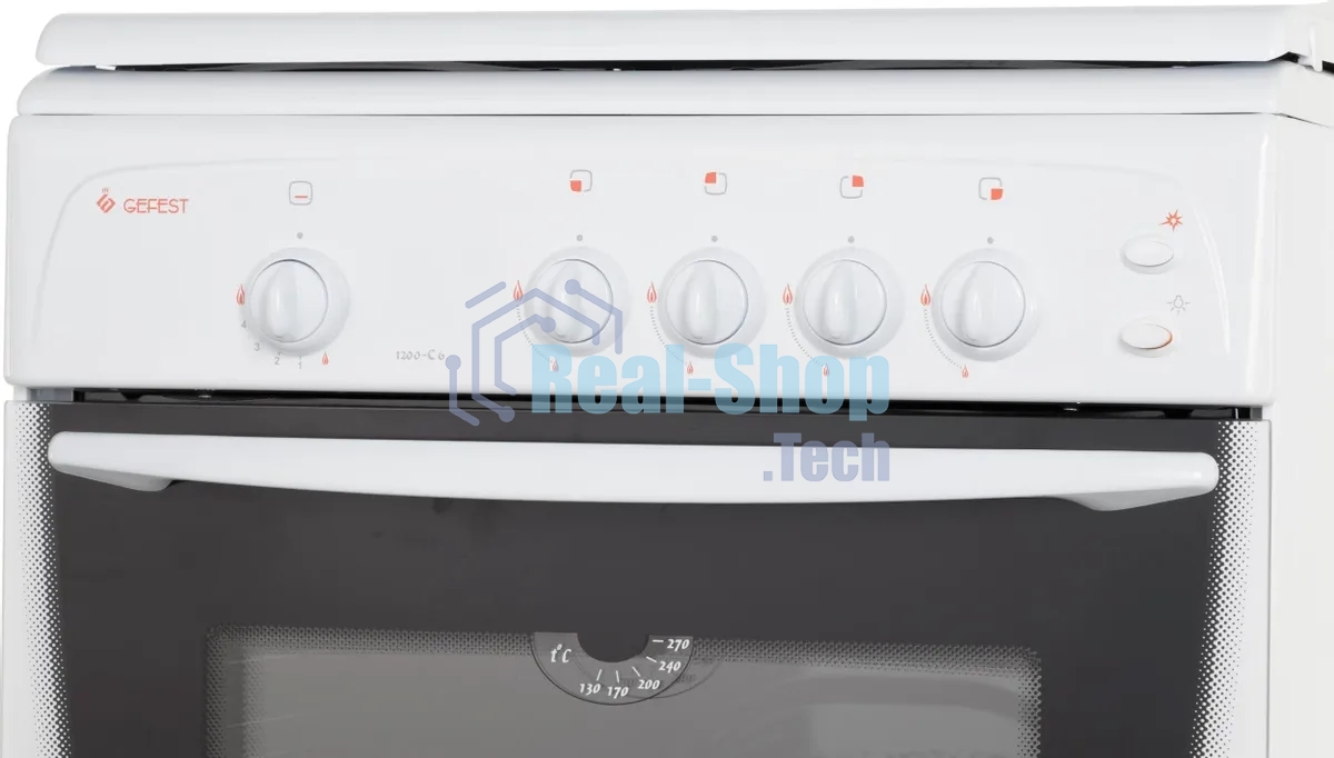 Плита газовая Gefest ПГ 1200 С6 белый, конфорок 4 шт, духовка 63 л, 60 см x 85 см x 60 см
