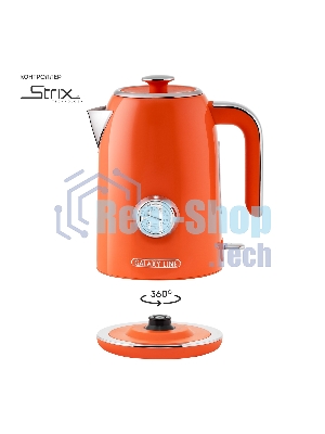 Чайник электрический Galaxy Line GL 0351, апельсиновый фреш, металл, 2200 Вт, 1,7 л