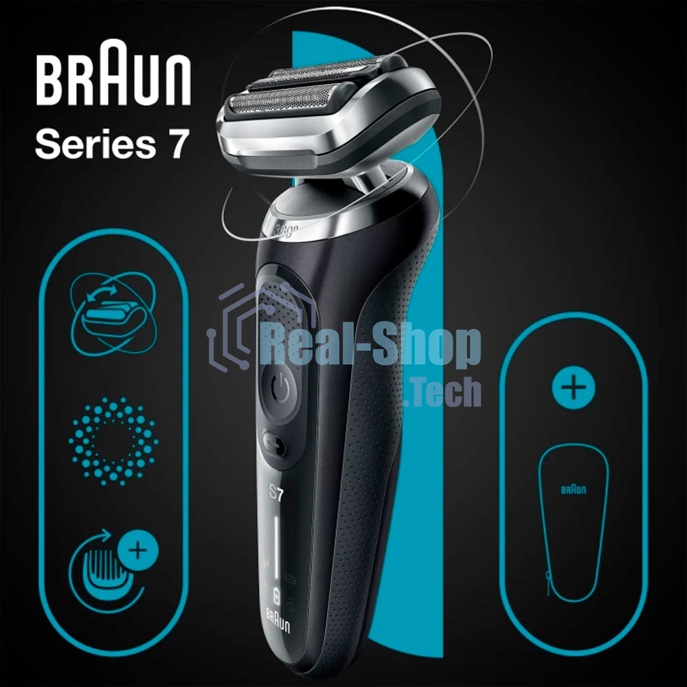 Электробритва сетчатая Braun Series 7 71-N1000S реж.эл.:3 питан.:аккум. черный