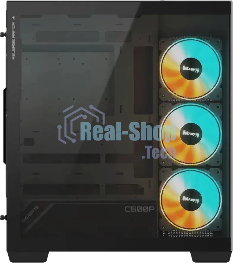 Компьютерный корпус Gigabyte Gb-C500P ST черный без БП ATX 3x120мм 6x140мм 2xUSB 3.0 1xUSB3.1 audio bott PSU