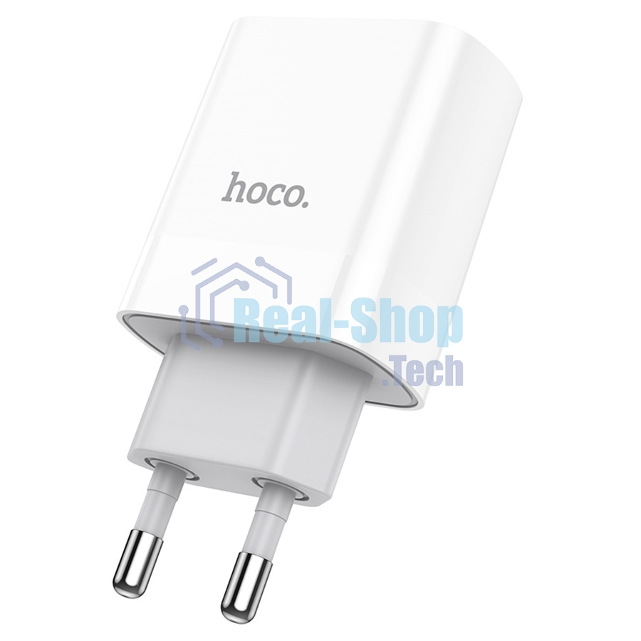 Сетевое зарядное устройство HOCO C80A Rapido 1xUSB + 1xUSB-C, 3.1A, 20W, белый