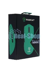 Мышь беспроводная/проводная Raskat MG006TR зеленый, 26000 dpi, радиоканал, Bluetooth, USB, кнопки - 6