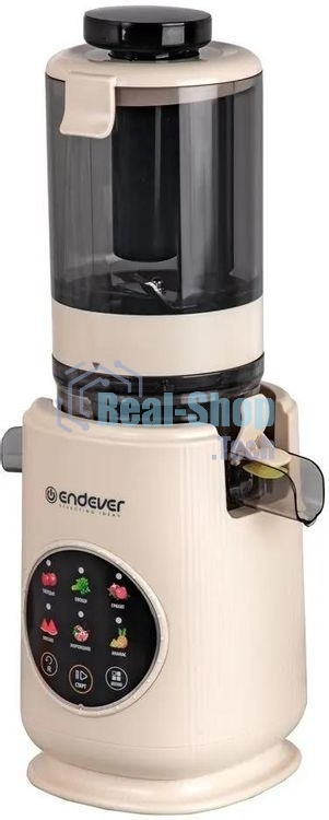 Соковыжималка Endever Sigma-160 бежевый, шнековая вертикальная, 600 Вт, 910 мл, электронное, реверс