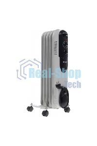 Обогреватель масляный Ресанта ОМПТ- 5Н (5 секций), белый, 1000 Вт, 10 м2, термостат 67/3/2