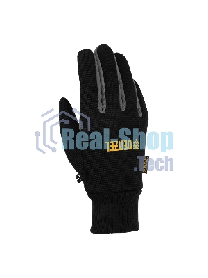 Перчатки универсальные Denzel двойные, работа с сенсорным экраном, вязаная манжета, размер 9