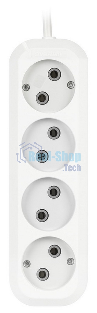 Удлинитель бытовой Smartbuy (SBE-10-4-03-N) 4 гнз х 3,0 м (10А/2.2 кВт, ПВС 2х1.0)