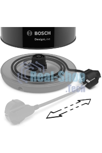 Чайник электрический Bosch TWK3P423 1.7 л, 2400 Вт, черный (корпус: нержавеющая сталь)