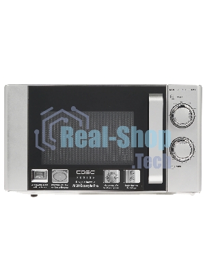 Микроволновая печь CASO M 20 Ecostyle Pro серебристый/черный, 20 л, 800 Вт, переключатели - поворотный механизм