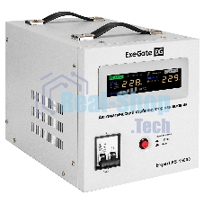 Стабилизатор напряжения ExeGate Expert AS-15000 (15000ВА, вход 140-260В, цветной дисплей, выход 220В±8%, КПД 98%, 5 уровней защиты, задержка, усиленный метал. корпус, клем.колодка, RTL)