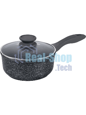 Ковш Maunfeld GRETA MF18GRTT01SP из литого алюминия со стеклянной крышкой, 18 см, 1,6 л