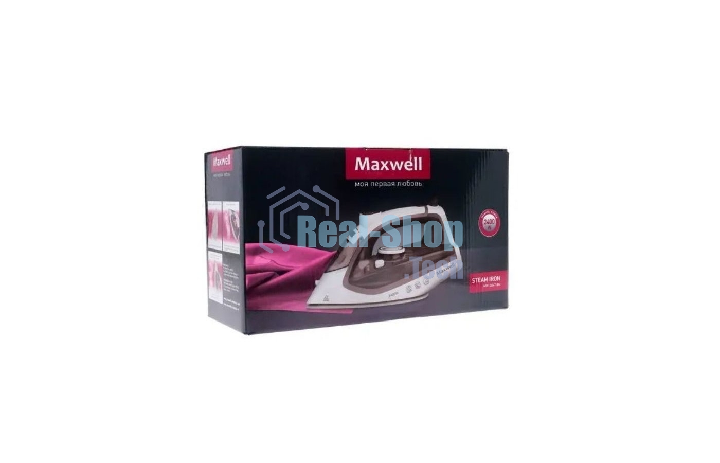Утюг Maxwell MW-3047 белый/коричневый, 2400 Вт, 30 г/мин, 120 г/мин, 260 мл