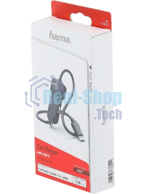 Автомобильное зарядное устройство Hama H-173618 3A PD универсальное черный