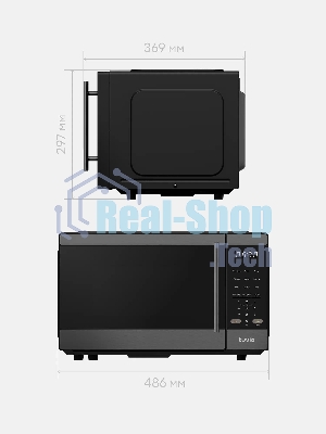 Микроволновая печь Tuvio MW17BB 23 л с функцией разморозки, регулировкой мощности и автоменю, черная