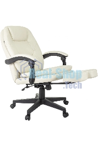 Кресло руководителя Бюрократ CH-868N-BF слоновая кость, эко.кожа, крестов. пластик, подст. для ног