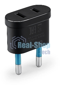 Адаптер-переходник Buro BU-PA02-B (1 розетка) черный (пакет ПЭ)