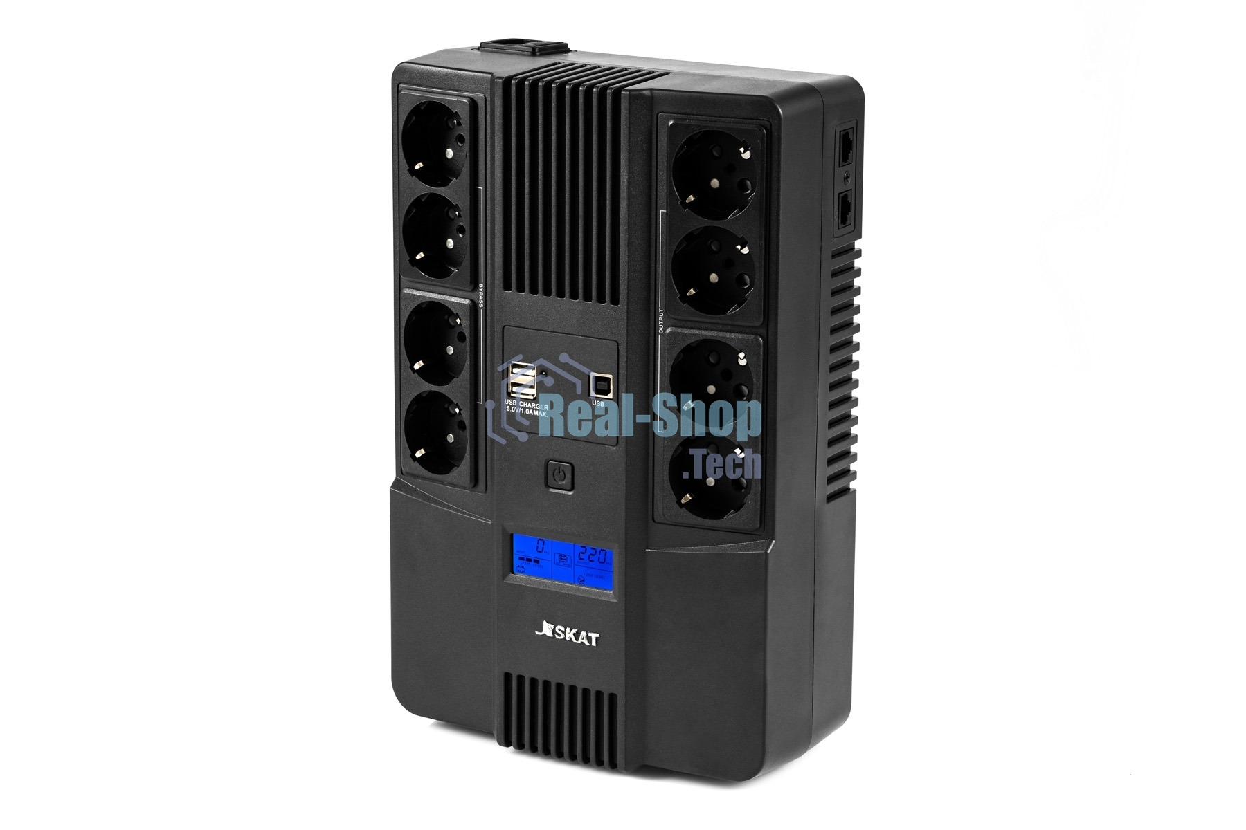 Источник бесперебойного питания Бастион SKAT-UPS 1000-AID-IN-1x9-8 600Вт 1000ВА черный