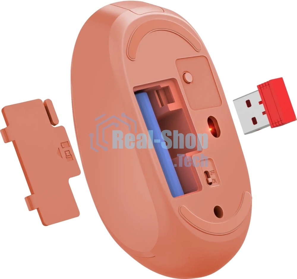 Мышь беспроводная Defender Smart MM-396 красный, 1600 dpi, радиоканал, Bluetooth, USB, кнопки - 3