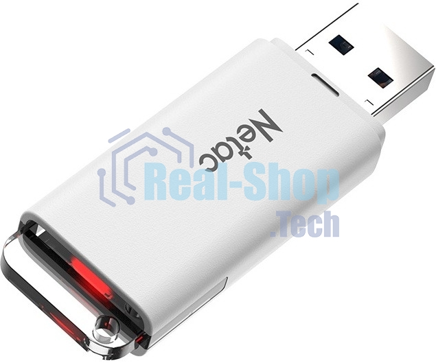 Флешка USB Netac U185 белый USB 3.0 Flash 32Gb, NT03U185N-032G-32WH, LED индикатор