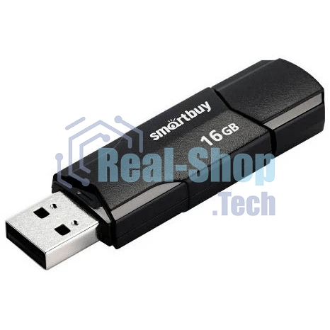 Флешка USB SmartBuy CLUE Black (SB16GbCLU-K), 16Gb, USB 2.0, R/W 15/8, черный