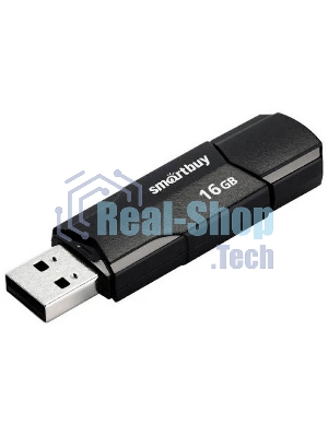 Флешка USB SmartBuy CLUE Black (SB16GbCLU-K), 16Gb, USB 2.0, R/W 15/8, черный