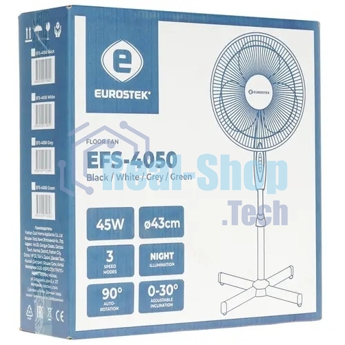 Вентилятор Eurostek EFS-4050 White напольный 1шт/уп