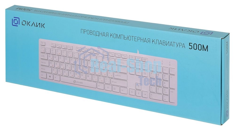 Клавиатура проводная Oklick 500M, USB, белый