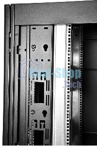 Шкаф серверный ПРОФ напольный 42U (600x1200) дверь перфорированная 2 шт., черный, в сборе, ШТК-СП-42.6.12-44АА-9005