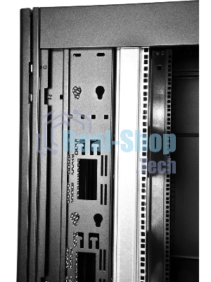 Шкаф серверный ПРОФ напольный 42U (600x1200) дверь перфорированная 2 шт., черный, в сборе, ШТК-СП-42.6.12-44АА-9005