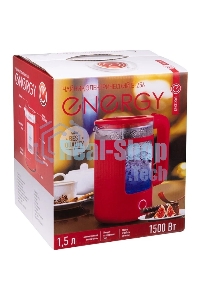 Чайник электрический Energy E-256 1500Вт, 1.5л стекло, красный