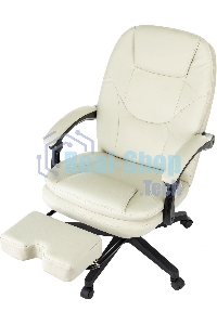 Кресло руководителя Бюрократ CH-868N-BF слоновая кость, эко.кожа, крестов. пластик, подст. для ног