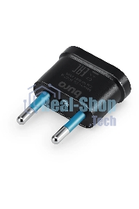 Адаптер-переходник Buro BU-PA02-B (1 розетка) черный (пакет ПЭ)