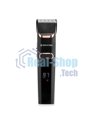 Машинка для стрижки BRAYER BR3401, LED-дисплей, 4 насад, турбо, титан. покр, регу. высоты лезвий