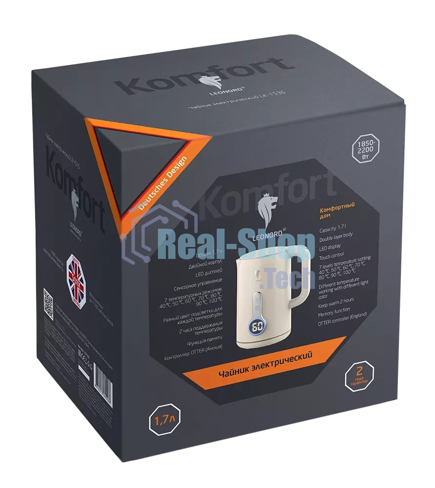 Чайник электрический LEONORD LE-1536 бежевый (107831)
