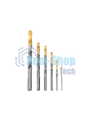 Набор сверл по металлу Denzel 2-8мм, Р6М5К8-TiN, Golden Tip, 6 шт