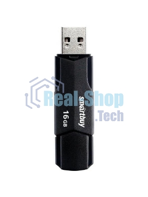 Флешка USB SmartBuy CLUE Black (SB16GbCLU-K), 16Gb, USB 2.0, R/W 15/8, черный