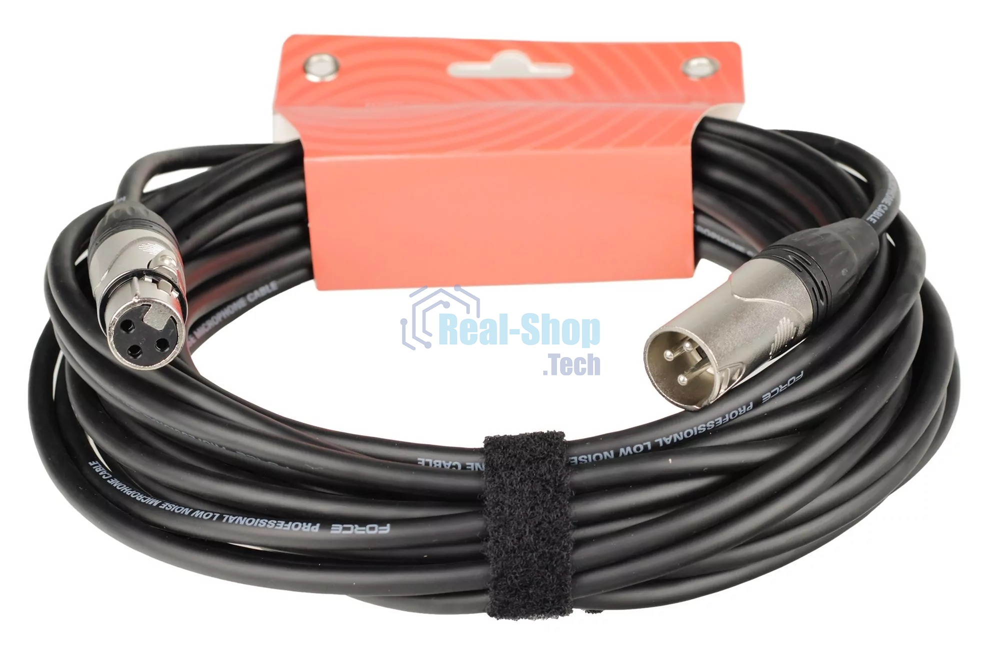 Кабель микрофонный FORCE FMC-05/10XLR (M) - XLR (F), высококачественный балансный, малошумящий с проводниками из безкислородной меди OFC, диаметр 6 мм, профессиональные металлические разъемы, длина 10 м, цвет черный