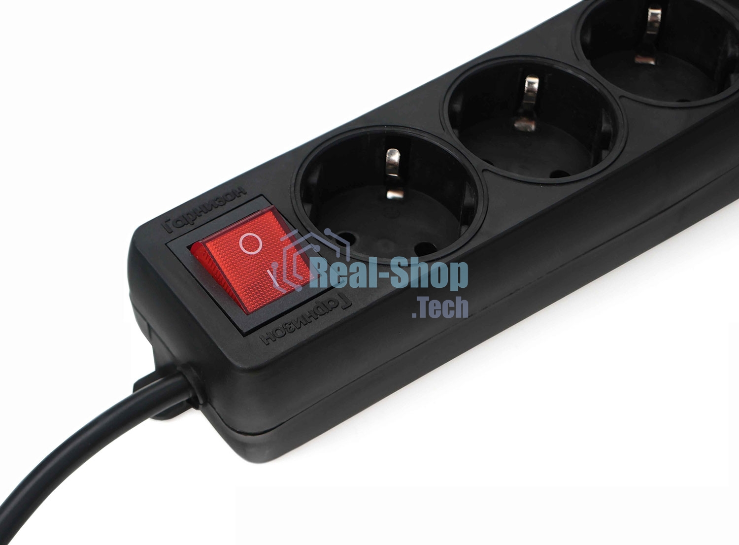 Удлинитель Гарнизон EL-NB-G3-B-3 3р 10А 3 м с выключателем и заземлением, черный