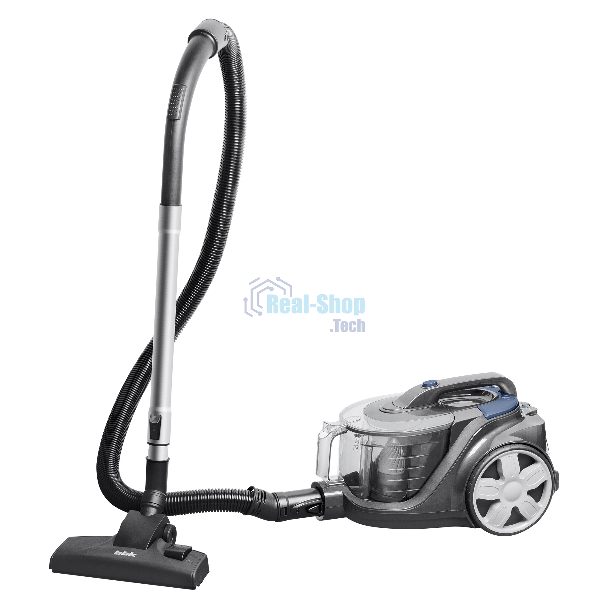 Пылесос BBK BV1900 серый/синий, 400/2200 Вт, уборка сухая, пылесборник контейнер 3 л