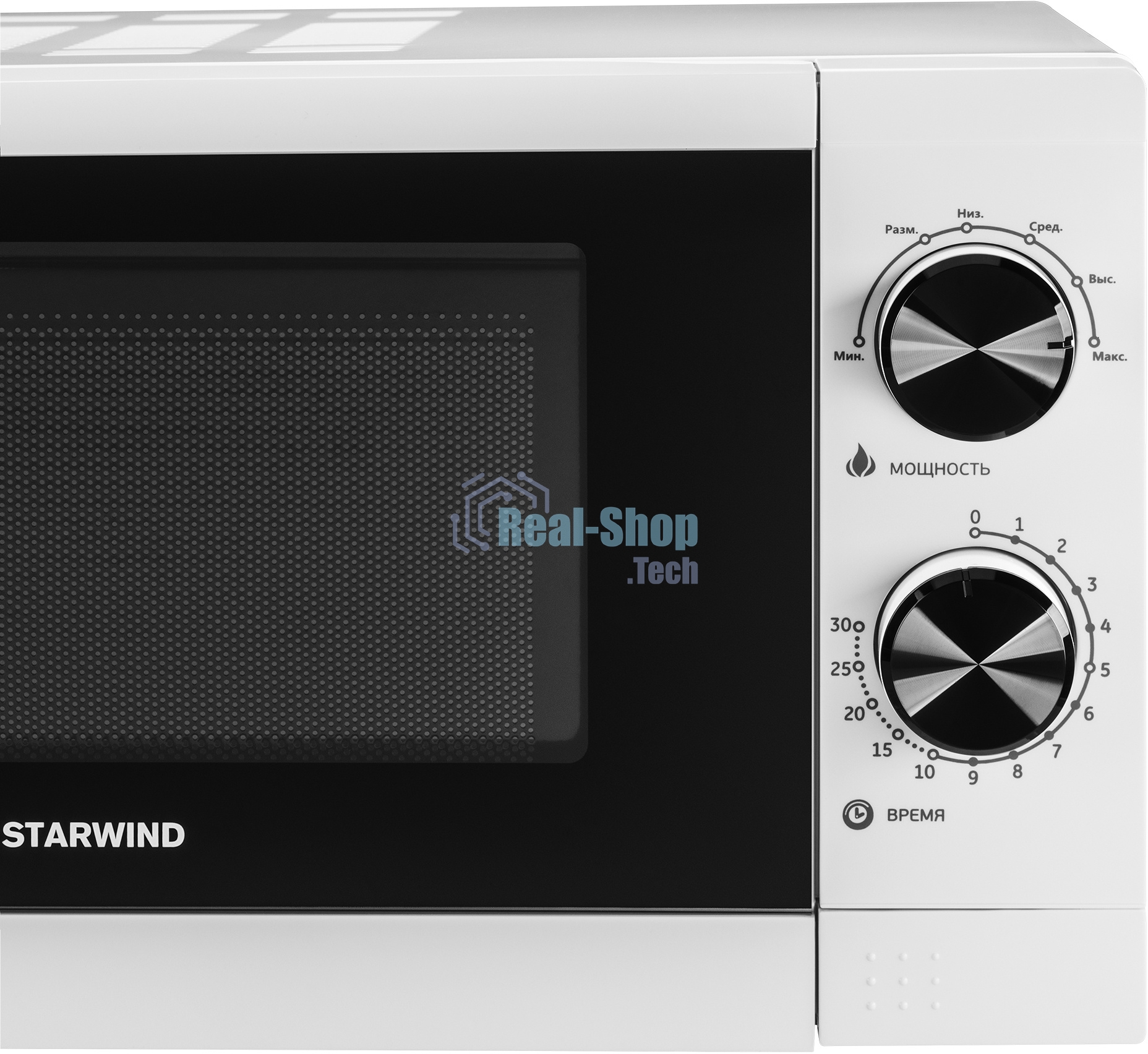 Микроволновая печь Starwind SMW4020 белый, 20 л, 700 Вт, переключатели - поворотный механизм