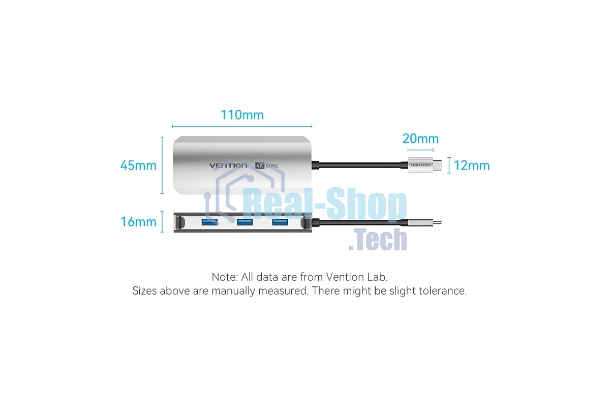 Мультифункциональный хаб Vention USB Type C 6 в 1
