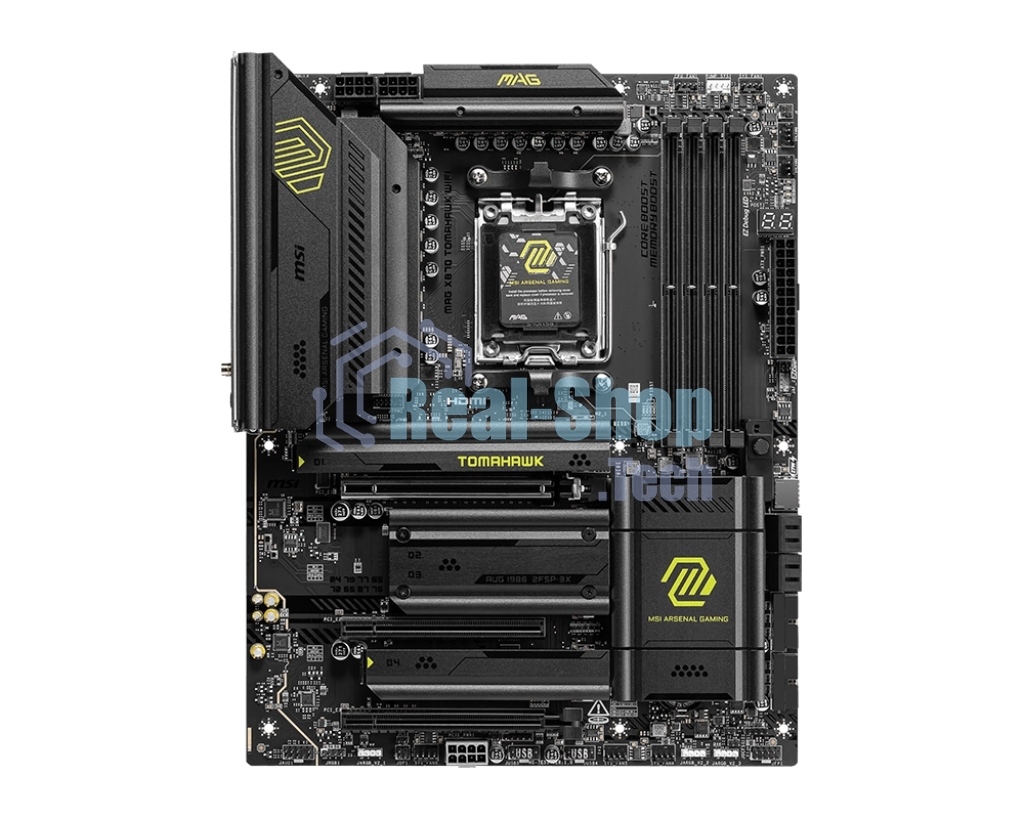 Материнская плата MSI MAG X870 TOMAHAWK WIFI, AM5, AMD X870, 4xDDR5, 4xSATA, 4xM.2, 1xPCI-E 3.0 x1, 1xPCI-E 4.0 x4, 1xPCI-E 5.0 x16, 1xHDMI, 2xUSB Type-C, 1x2.5Gb LAN, 2xUSB-A 3.2 Gen 1, 2xUSB-A 3.2 Gen 2, 2x3.5 мм, 7.1, Standard-ATX