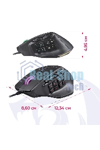 Мышь проводная REDRAGON Aatrox черный, 12400 dpi, USB, кнопки - 15