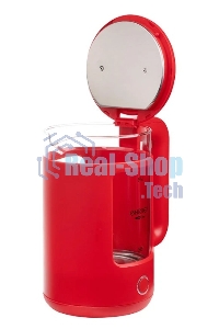 Чайник электрический Energy E-256 1500Вт, 1.5л стекло, красный